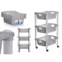 Chariot à légumes Stefanplast Gris Plastique 40 x 29,5 x 68,5 cm (6 Unités)