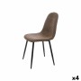 Chair Gift Decor Brown Metal Cloth Polyethylene wood Fleece 45 x 89 x 53 cm (4 Units)