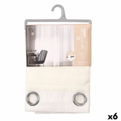 Curtain Gift Decor White 140 x 260 cm Stripes (6 Units)