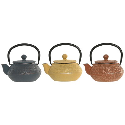 Teapot Home ESPRIT Yellow Blue Orange Stainless steel Iron 300 ml (3 Units)
