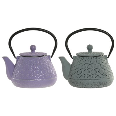 Théière Home ESPRIT Vert Acier inoxydable Fer 600 ml (2 Unités)