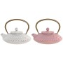 Teapot Home ESPRIT White Pink Stainless steel Iron (2 Units)