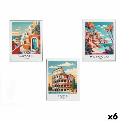 Toile Gift Decor Ville 40 x 3 x 50 cm (6 Unités)