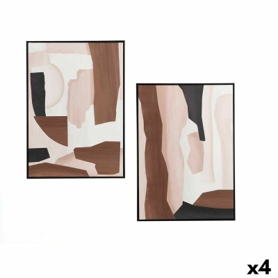Toile Gift Decor Marron Beige Abstrait 50 x 3 x 70 cm (4 Unités)