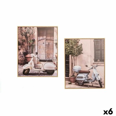 Toile Gift Decor Bleu Vert Gris Vespa 40 x 3 x 50 cm (6 Unités)