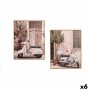Toile Gift Decor Bleu Vert Gris Vespa 40 x 3 x 50 cm (6 Unités)