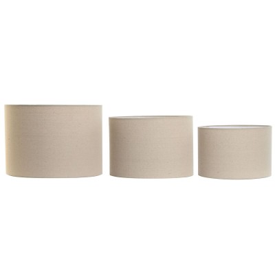 Écran de lampe Home ESPRIT Beige Lin Métal Urbaine 40 x 40 x 28 cm (3 Pièces)