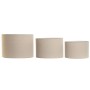 Lamp Shade Home ESPRIT Beige Linen Metal Urban 40 x 40 x 28 cm (3 Pieces)
