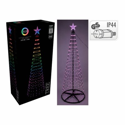 Sapin de Noël BASIC & CO RGB Métal Plastique Noël LED