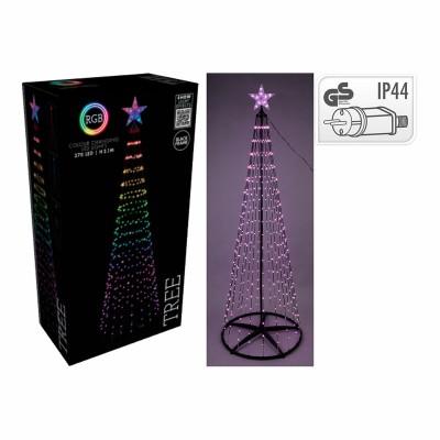 Sapin de Noël BASIC & CO Noir RGB Métal Plastique Noël LED