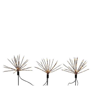 Set de piquets LED de jardin Lumineo Feux d’artifice Noël MicroLED 3 Pièces