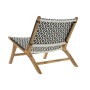 Garden chair DKD Home Decor White Black Natural PVC Teak 65 x 80 x 68 cm