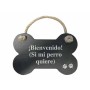 Décoration Suspendue Magnet & Steel Bienvenido (si mi perro quiere) Os Ardoise Corde