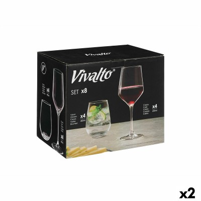 Ensemble verre et tasse Vivalto (8 Pièces) (2 Unités)