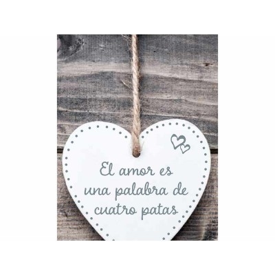 Décoration Suspendue Magnet & Steel El amor es una palabra de cuatro patas Coeur 13 x 13 x 0,8 cm