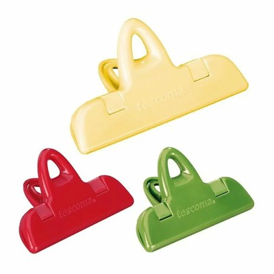 Pinces ferme-sacs Tescoma Presto Assortiment de couleurs Plastique (3 Unités)