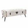 Banquette DKD Home Decor   Beige Lin Bois MDF (122 x 47 x 43 cm)