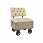 Banquette DKD Home Decor   Sapin Naturel Noir Beige Polyester (61 x 51 x 77 cm)