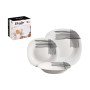 Assiettes Vivalto Blanc Noir Verre opalin Rayures 18 Pièces (2 Unités)