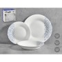 Assiettes Vivalto Bleu Blanc Verre opalin Pluie 18 Pièces (2 Unités)