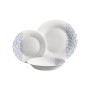 Assiettes Vivalto Bleu Blanc Verre opalin Pluie 18 Pièces (2 Unités)