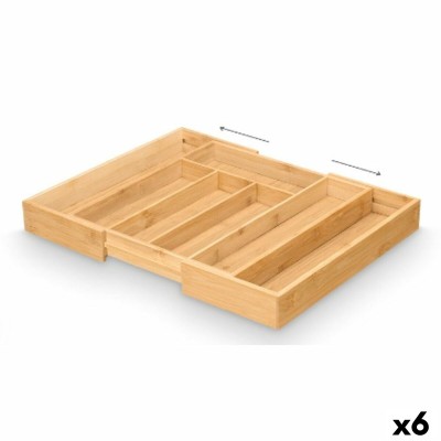 Range-couverts Kinvara Naturel Bambou 47,5 x 5 x 36 cm Pliable (6 Unités)