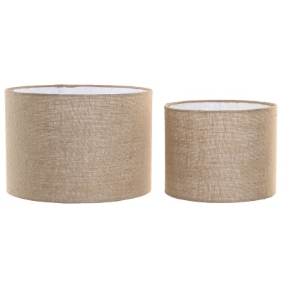 Écran de lampe Home ESPRIT Marron Clair Jute Métal 40 x 40 x 28 cm (2 Unités)