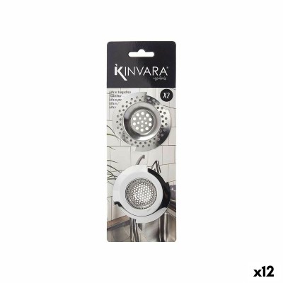 Filtres d'évier Kinvara Argenté Acier inoxydable 2 Pièces (12 Unités)
