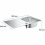 Évier simple Grohe 31552SD1 Gris