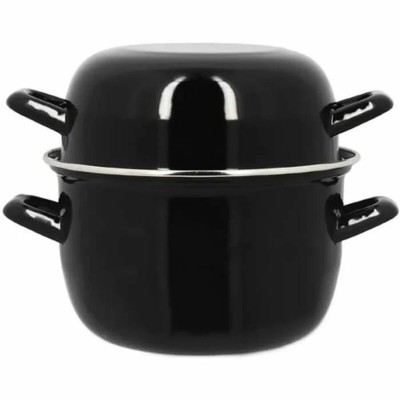 Casserole with Lid Menastyl Black Glazed enamelled steel 2 Pieces