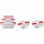 Ensemble de contenants de cuisine hermétiques empilables Pyrex Cook & Heat Rouge Rectangulaire 5 Pièces