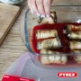 Ensemble de contenants de cuisine hermétiques empilables Pyrex Cook & Heat Rouge Rectangulaire 5 Pièces