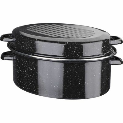 Casserole avec Couvercle GSW Noir Acier émaillé