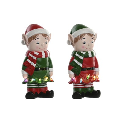 Christmas bauble Home ESPRIT Multicolour Elf 15 X 13 X 32 cm (2 Units)