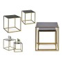 Set of 2 tables Gift Decor Black Golden Metal Crystal 50 x 50 x 50 cm