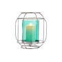 Bougeoir Gift Decor Bleu Argenté Argent Métal verre 19 x 20 x 19 cm Lanterne