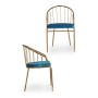 Chaise Gift Decor Bleu Doré Polyester Fer 51 x 81 x 52 cm Barres