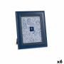 Photo frame Gift Decor Blue Crystal Plastic (6 Units)
