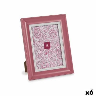 Photo frame Gift Decor Pink Crystal Plastic (6 Units)