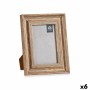 Cadre photo Gift Decor Marron Bronze Bois verre Verre polystyrène Plastique (6 Unités)