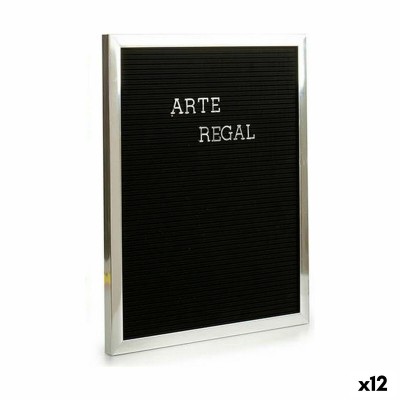 Cadre Gift Decor Noir Argenté 2,5 x 50,5 x 40,5 cm Panneau 144 Lettres (12 Unités)