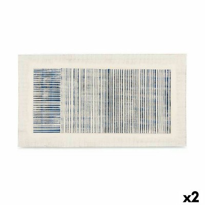 Canvas Gift Decor Blue White Stripes With relief 110 x 60 x 2,5 cm (2 Units)