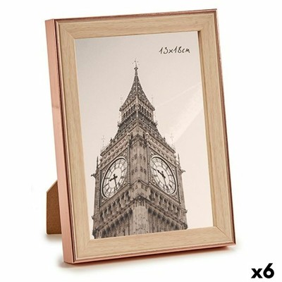 Cadre photo Gift Decor Marron Cuivre verre polypropylène (6 Unités)