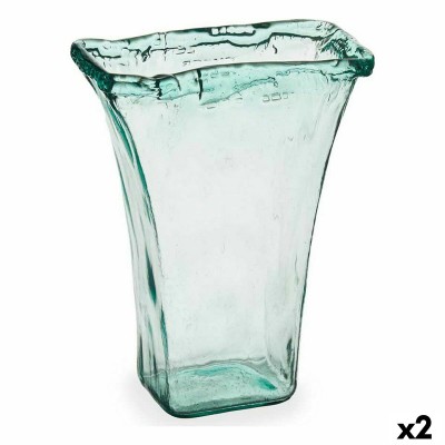 Vase Gift Decor Transparent Verre Cristal recyclé 27 x 34,5 x 14 cm (2 Unités)