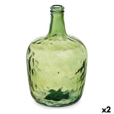 Decorative bottle Gift Decor Green Smooth 8 L 22 x 37,5 x 22 cm Decoration (2 Units)