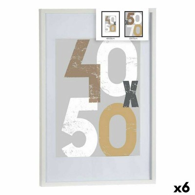 Photo frame Gift Decor White polystyrene Plastic MDF Wood 50 x 70 cm (6 Units)