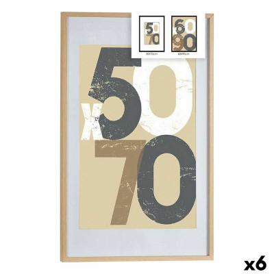 Photo frame Gift Decor Natural polystyrene Plastic MDF Wood 50 x 70 cm (6 Units)