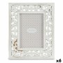 Photo frame Gift Decor White Wood Crystal Eucalyptus wood (6 Units)