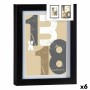 Photo frame Gift Decor Black Glass MDF Wood (6 Units)