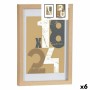 Cadre photo Gift Decor Naturel verre Bois MDF (6 Unités)